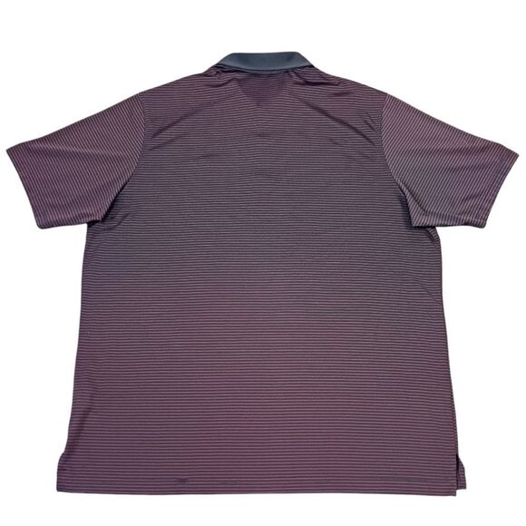 ASHWORTH Golf Polo Short Sleeve Logo Shirt Black Red Pinstripe Men's Size 2X - Picture 5 of 12